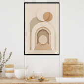Neutraal Beige Scandinavisch Abstract Design Poster (Keuken)