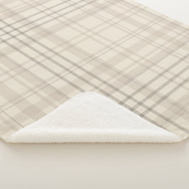 Neutraal Beige Schotlandse ruit Sherpa Deken