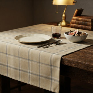 Neutraal Beige Schotlandse ruit Tartan Tafelkleed
