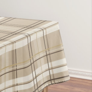 Neutraal Beige Schotlandse ruit Tartan Tafelkleed