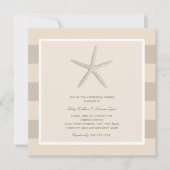 Neutraal beige Starfish Beach Wedding Rehearings Kaart (Voorkant)