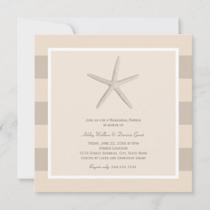 Neutraal beige Starfish Beach Wedding Rehearings Kaart