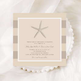 Neutraal beige strandstrand bruiloften kaart