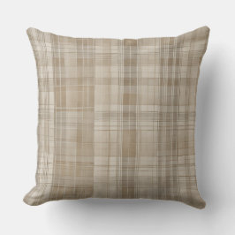 Neutraal Beige Tan Boerderij Plaid Kussen