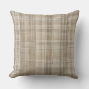 Neutraal Beige Tan Boerderij Plaid Kussen