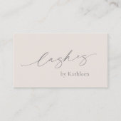 Neutraal Beige Tan QR Code Elegante Wimpers Modern Visitekaartje (Voorkant)