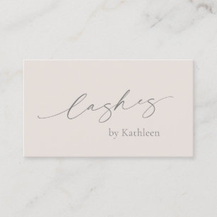 Neutraal Beige Tan QR Code Elegante Wimpers Modern Visitekaartje