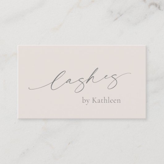 Neutraal Beige Tan QR Code Elegante Wimpers Modern Visitekaartje (Voorkant)