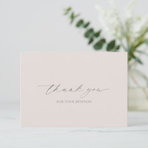 Neutraal Beige Tannenkleurig Eenvoudig Elegant Mod Bedankkaart
