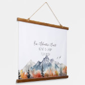 Neutraal Berg Aquarel Trouwgastenboek Hangend Wandkleed (Gebogen)