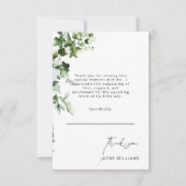 Neutraal bericht Greenery Baby shower Dank u Bedankkaart (Voorkant)