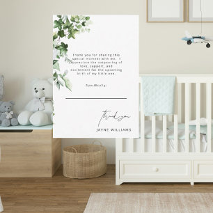 Neutraal bericht Greenery Baby shower Dank u Bedankkaart