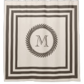 Neutraal biscotti en Fancy cacao monogram Douchegordijn (Voorkant)