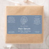 Neutraal blauw blauw blauw modern botanisch produc etiket (Insitu)