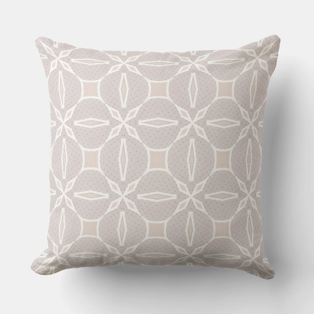 Neutraal Blauw Geometrisch Ontwerper Kussen (Voorkant)
