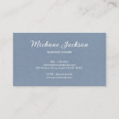 Neutraal Blauw Modern Botanisch Leaf Logo Simple Visitekaartje (Achterkant)