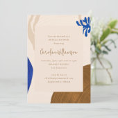 Neutraal Blauw Vrijgezellenfeest Retro Abstracte v Kaart (Staand voorkant)