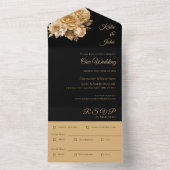 Neutraal Bloem Boeket-Bruiloft All In One Uitnodiging (Binnen)