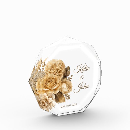 Neutraal Bloem Boeket-Bruiloft- Fotoblokken (Links)