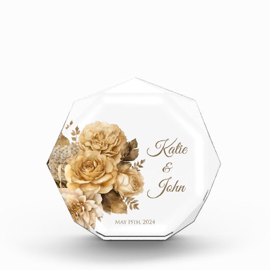 Neutraal Bloem Boeket-Bruiloft- Fotoblokken (Voorkant)