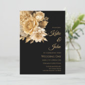 Neutraal Bloem Boeket-Bruiloft- Kaart (Staand voorkant)