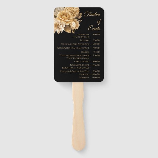 Neutraal Bloem Boeket-Bruiloft Programma- Handwaaier (Achterkant)