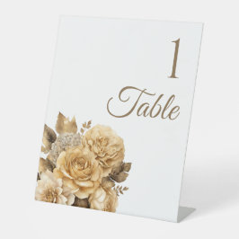 Neutraal Bloem Boeket-Bruiloft- Reclamebord Met Voetstuk