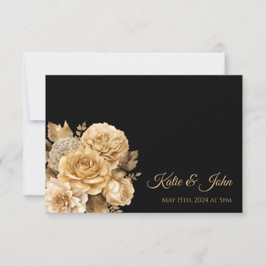 Neutraal Bloem Boeket-Bruiloft- RSVP Kaartje (Voorkant)