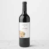 Neutraal Bloem Boeket-Bruiloft- Wijn Etiket (Voorkant)