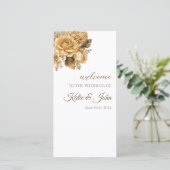 Neutraal Bloem Boeket-Wit Huwelijksprogramma- (Staand voorkant)