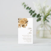 Neutraal Bloem Boeket-Wit-Save Onze Datum- Visitekaartje (Staand voorkant)