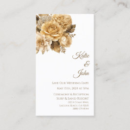 Neutraal Bloem Boeket-Wit-Save Onze Datum- Visitekaartje