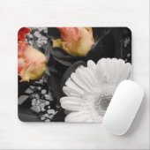 Neutraal bloemendesign muismat (Met muis)