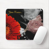 Neutraal bloemendesign muismat (Met muis)