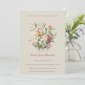 Neutraal bloemenkruisdoop kaart (Staand voorkant)