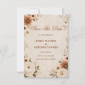 Neutraal Bloemig Elegant Vintage Save The Date (Voorkant)