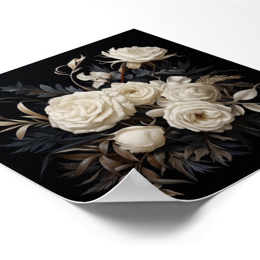  neutraal bloemmotief sublimatie poster (Hoek)