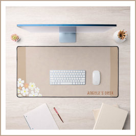 Neutraal Blozend Beige Rand op gevlekt Bord Tan Bureaumat