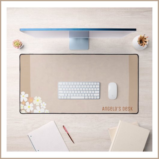 Neutraal Blozend Beige Rand op gevlekt Bord Tan Bureaumat