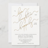 Neutraal Blush Brown Gold Script repetitie diner Kaart (Voorkant)