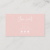 Neutraal Blush Roze Minimalistische Boho Girly Mod Visitekaartje (Achterkant)