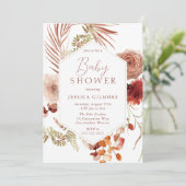 Neutraal Boheems Herfst Herfst Baby shower Kaart (Staand voorkant)