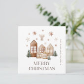 Neutraal Boheems Kerst Compositie Corporate Feestdagenkaart (Staand voorkant)