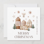 Neutraal Boheems Kerst Compositie Corporate Feestdagenkaart (Voorkant)