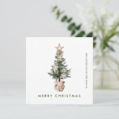Neutraal Boheemse Kerstboom Bedrijf Feestdagenkaart (Staand voorkant)