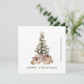Neutraal Boheemse Kerstboom Bedrijf Feestdagenkaart (Staand voorkant)