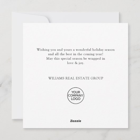 Neutraal Boheemse Kerstboom Bedrijf Feestdagenkaart (Achterkant)