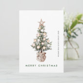 Neutraal Boheemse Kerstboom Bedrijf Feestdagenkaart (Staand voorkant)