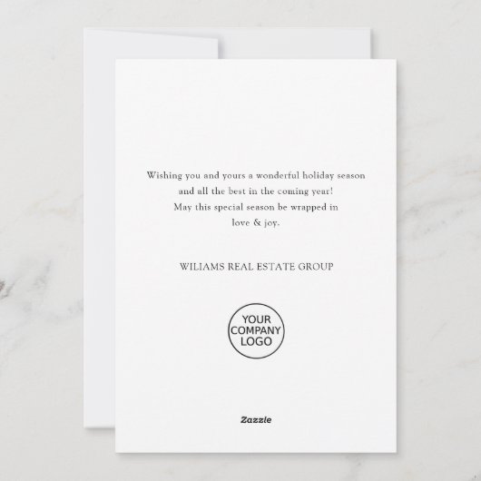 Neutraal Boheemse Kerstboom Bedrijf Feestdagenkaart (Achterkant)