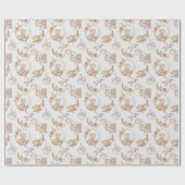 Neutraal Boho Beer Moon Baby shower Cadeaupapier (Vlak)